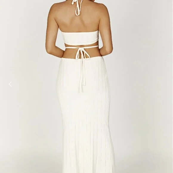 Meshki Ivory Cut Out Knit Maxi Dress - Picture 2 of 2